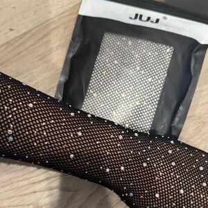 Black Tights with Rhinestones